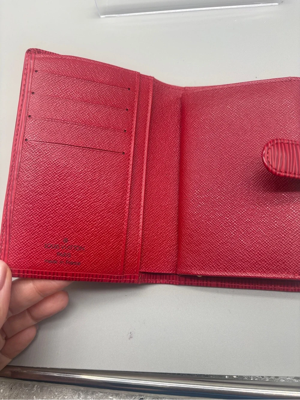 Louis Vuitton Red Epi Leather Viennois Kiss Lock Bifold Wallet